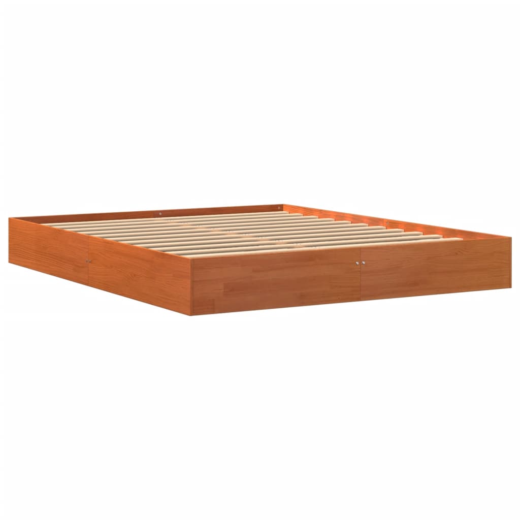 Bedframe zonder matras massief grenenhout wasbruin 160x200 cm is nu te koop bij PeponiXL, paradijselijk wonen!