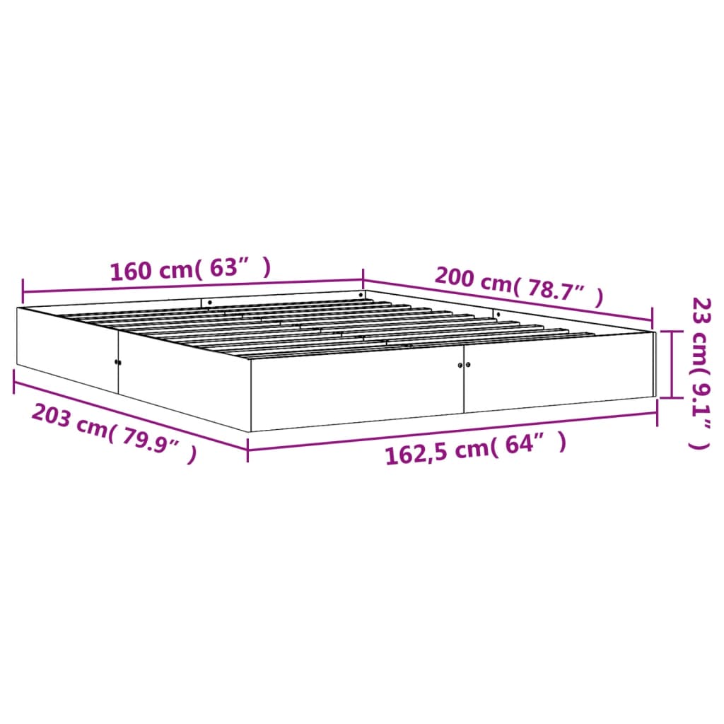 Bedframe zonder matras massief grenenhout wasbruin 160x200 cm is nu te koop bij PeponiXL, paradijselijk wonen!