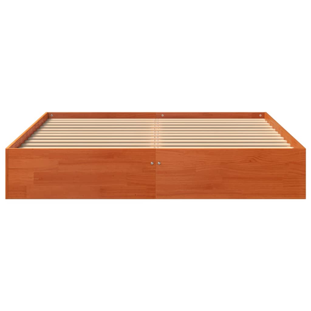 Bedframe zonder matras massief grenenhout wasbruin 140x200 cm is nu te koop bij PeponiXL, paradijselijk wonen!
