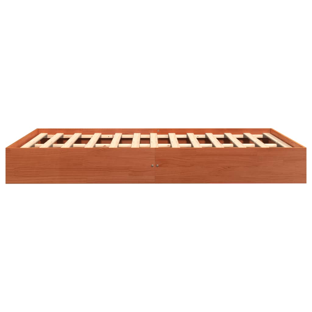 Bedframe zonder matras massief grenenhout wasbruin 140x200 cm is nu te koop bij PeponiXL, paradijselijk wonen!