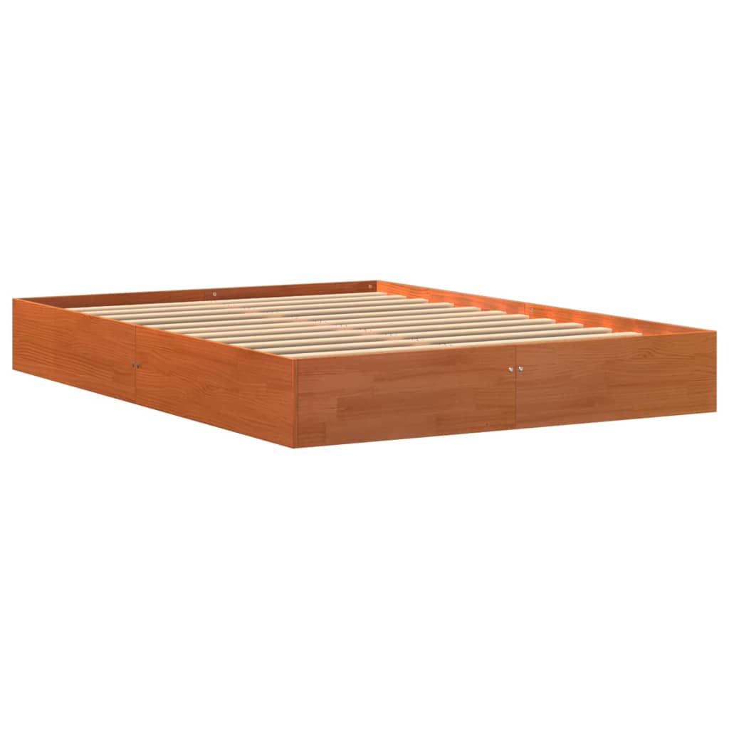 Bedframe zonder matras massief grenenhout wasbruin 120x200 cm is nu te koop bij PeponiXL, paradijselijk wonen!