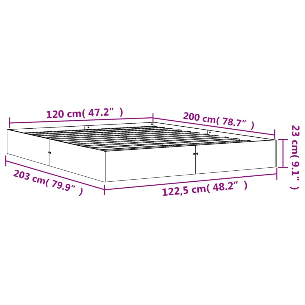 Bedframe zonder matras massief grenenhout wasbruin 120x200 cm is nu te koop bij PeponiXL, paradijselijk wonen!