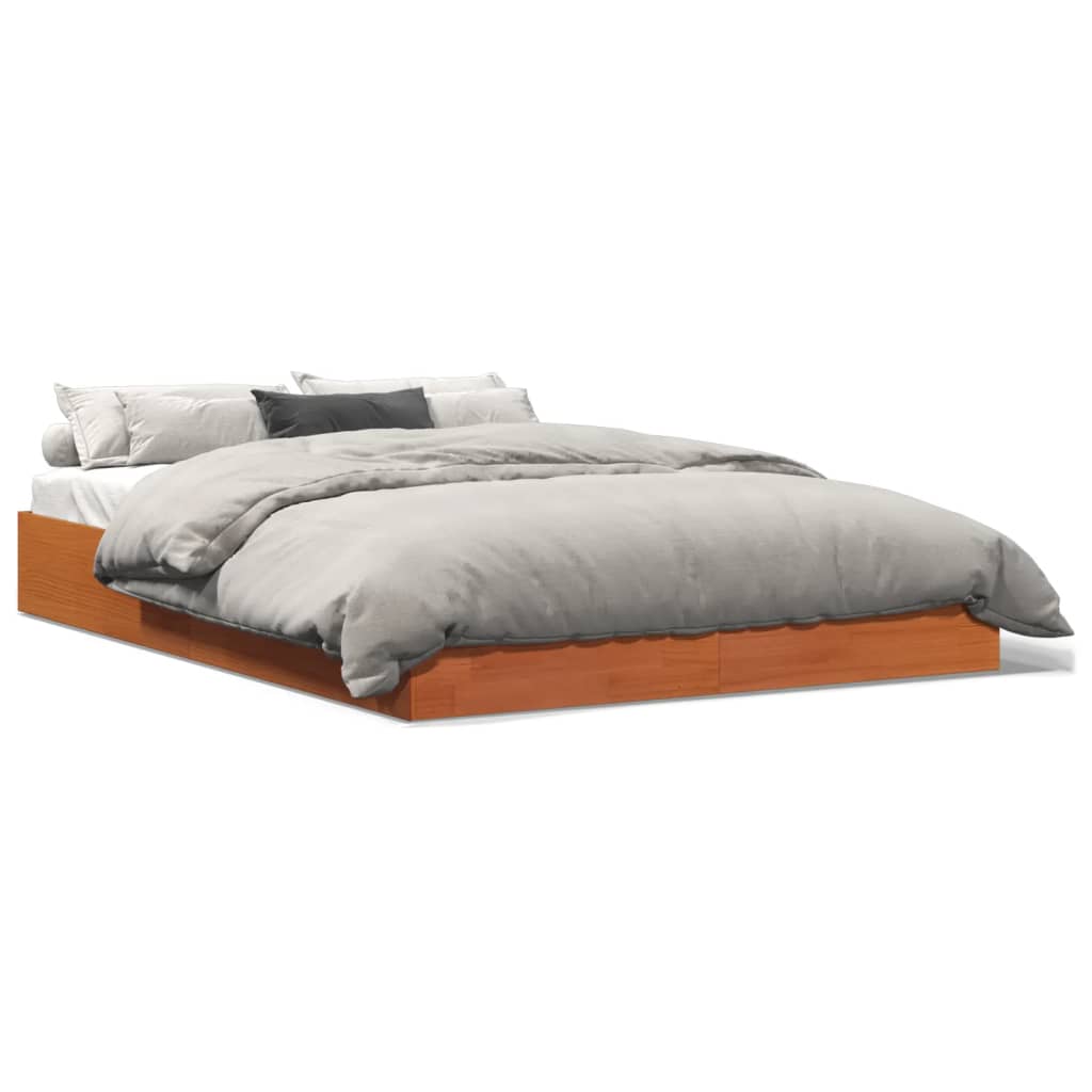 Bedframe zonder matras massief grenenhout wasbruin 120x200 cm is nu te koop bij PeponiXL, paradijselijk wonen!