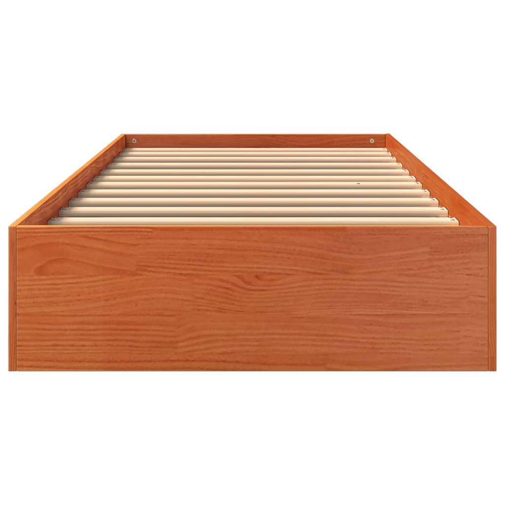 Bedframe zonder matras massief grenenhout wasbruin 75x190 cm is nu te koop bij PeponiXL, paradijselijk wonen!