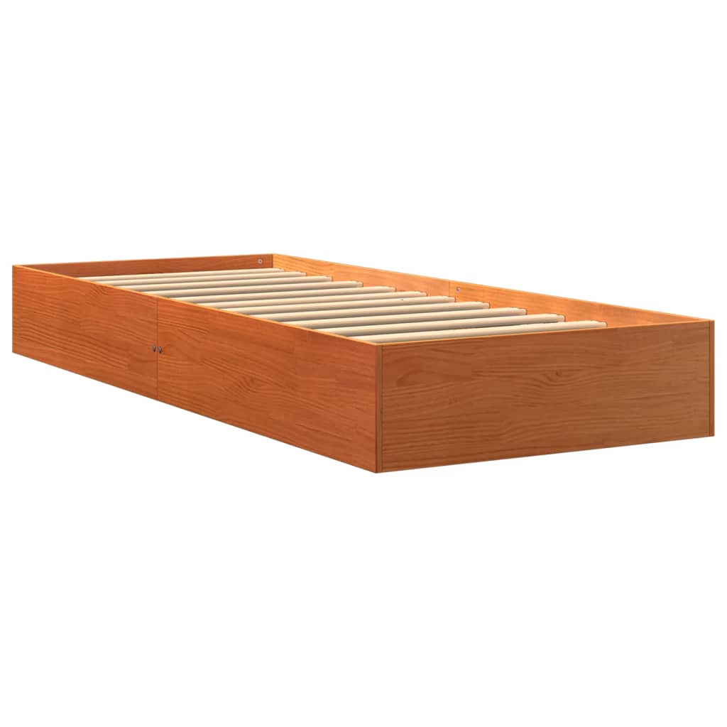 Bedframe zonder matras massief grenenhout wasbruin 90x190 cm is nu te koop bij PeponiXL, paradijselijk wonen!