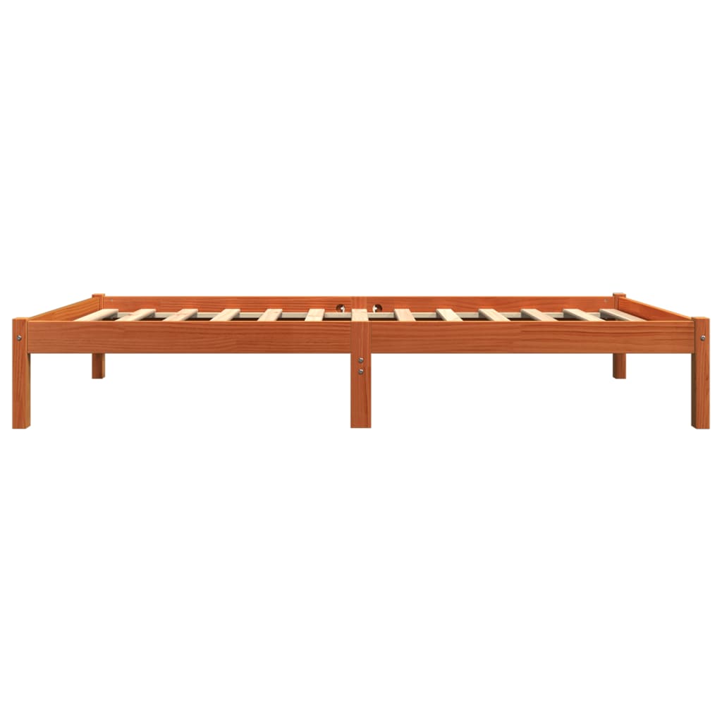 Bedframe zonder matras massief grenenhout wasbruin 75x190 cm is nu te koop bij PeponiXL, paradijselijk wonen!