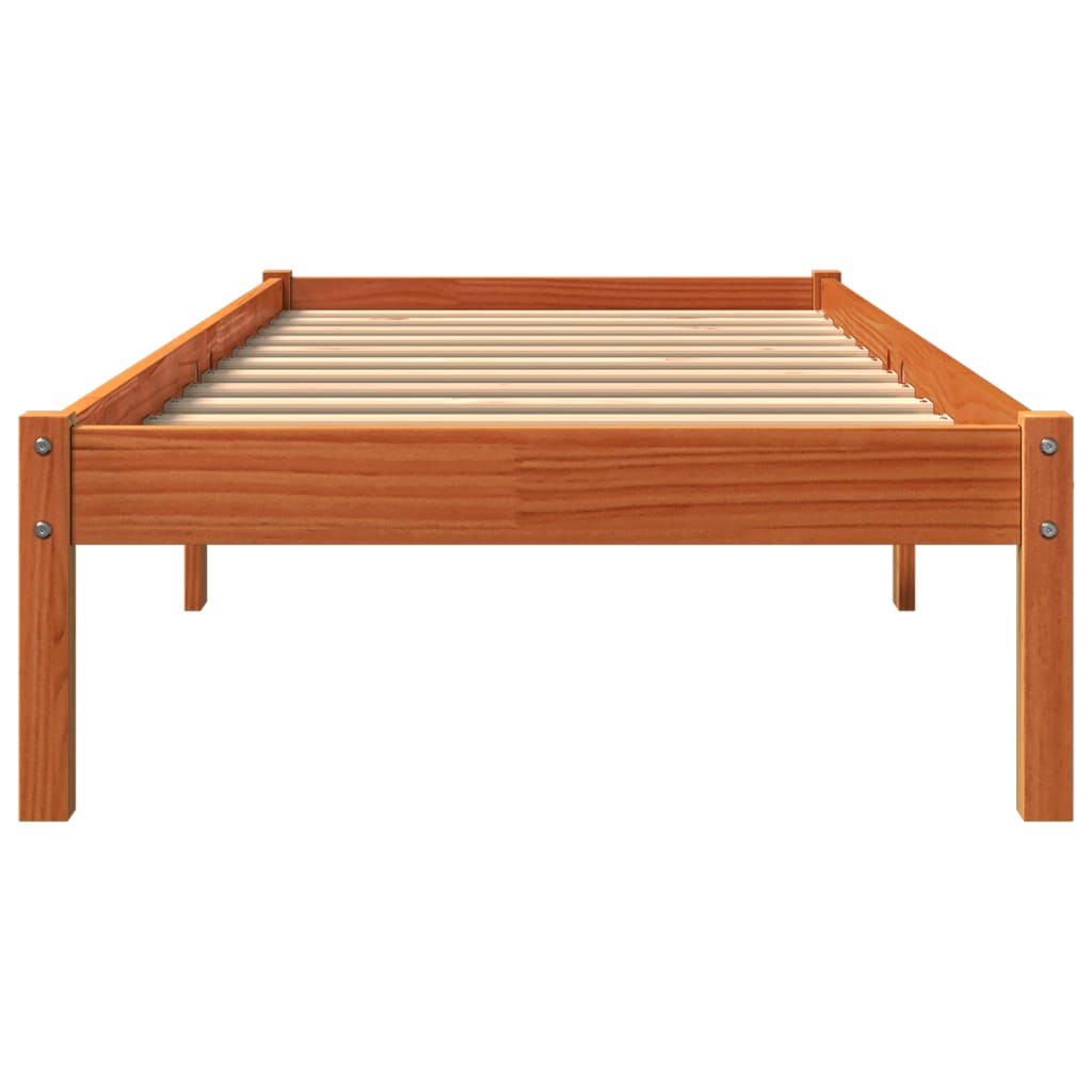 Bedframe zonder matras massief grenenhout wasbruin 90x190 cm is nu te koop bij PeponiXL, paradijselijk wonen!
