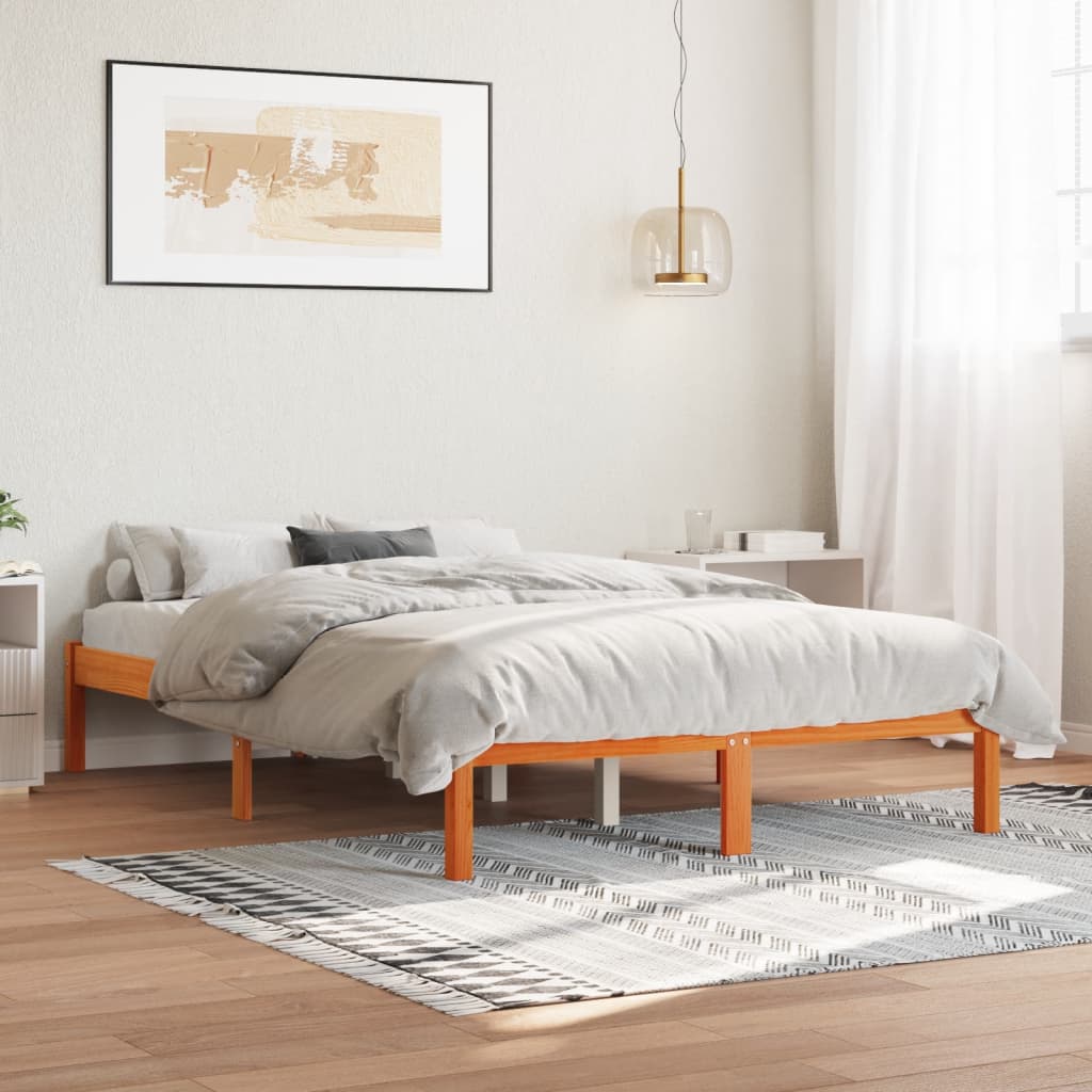 Bedframe zonder matras massief grenenhout wasbruin 120x190 cm is nu te koop bij PeponiXL, paradijselijk wonen!