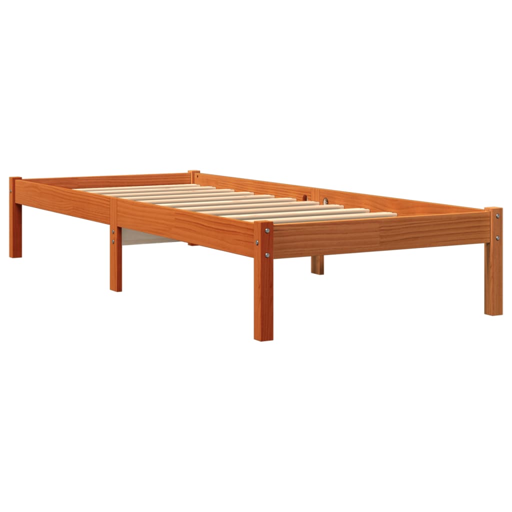 Bedframe zonder matras massief grenenhout wasbruin 100x200 cm is nu te koop bij PeponiXL, paradijselijk wonen!