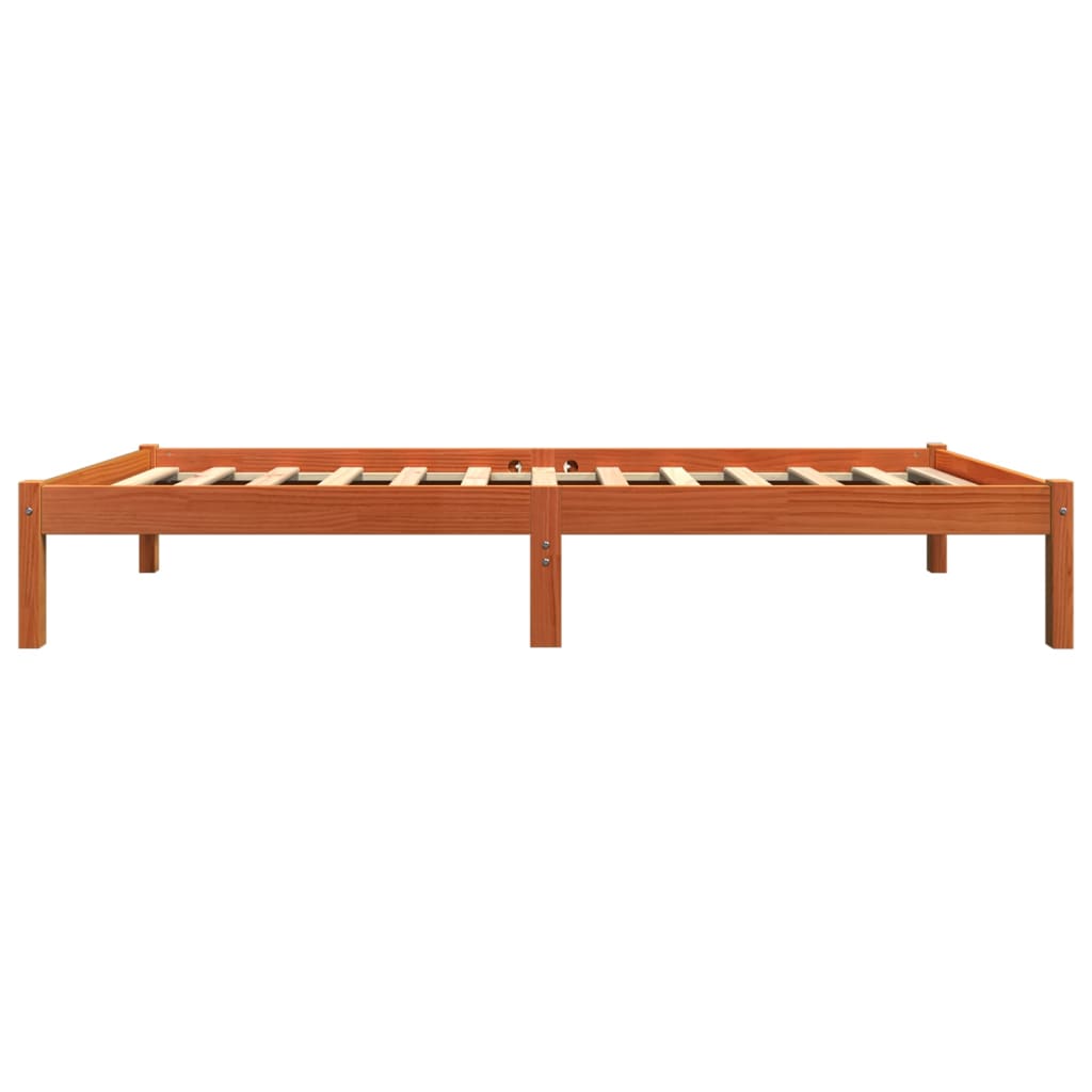 Bedframe zonder matras massief grenenhout wasbruin 100x200 cm is nu te koop bij PeponiXL, paradijselijk wonen!