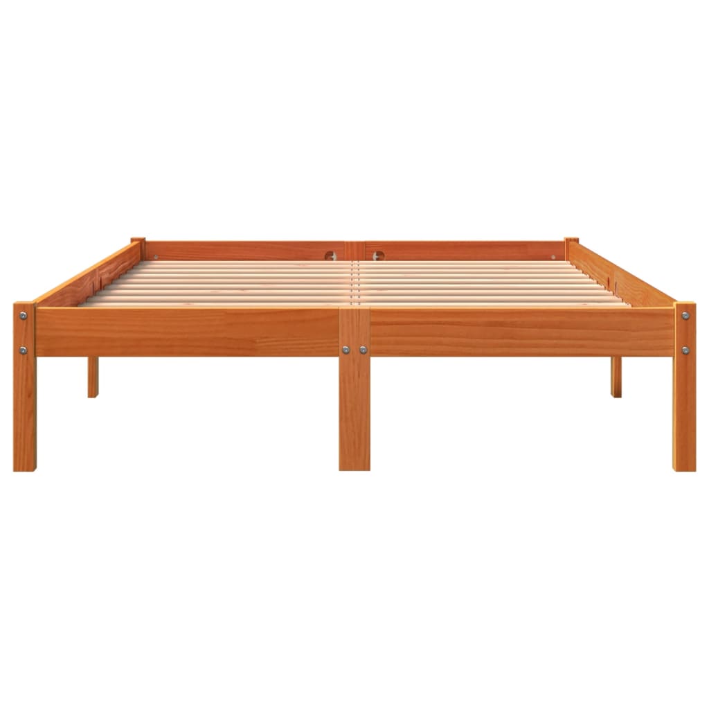 Bedframe zonder matras massief grenenhout wasbruin 120x200 cm is nu te koop bij PeponiXL, paradijselijk wonen!