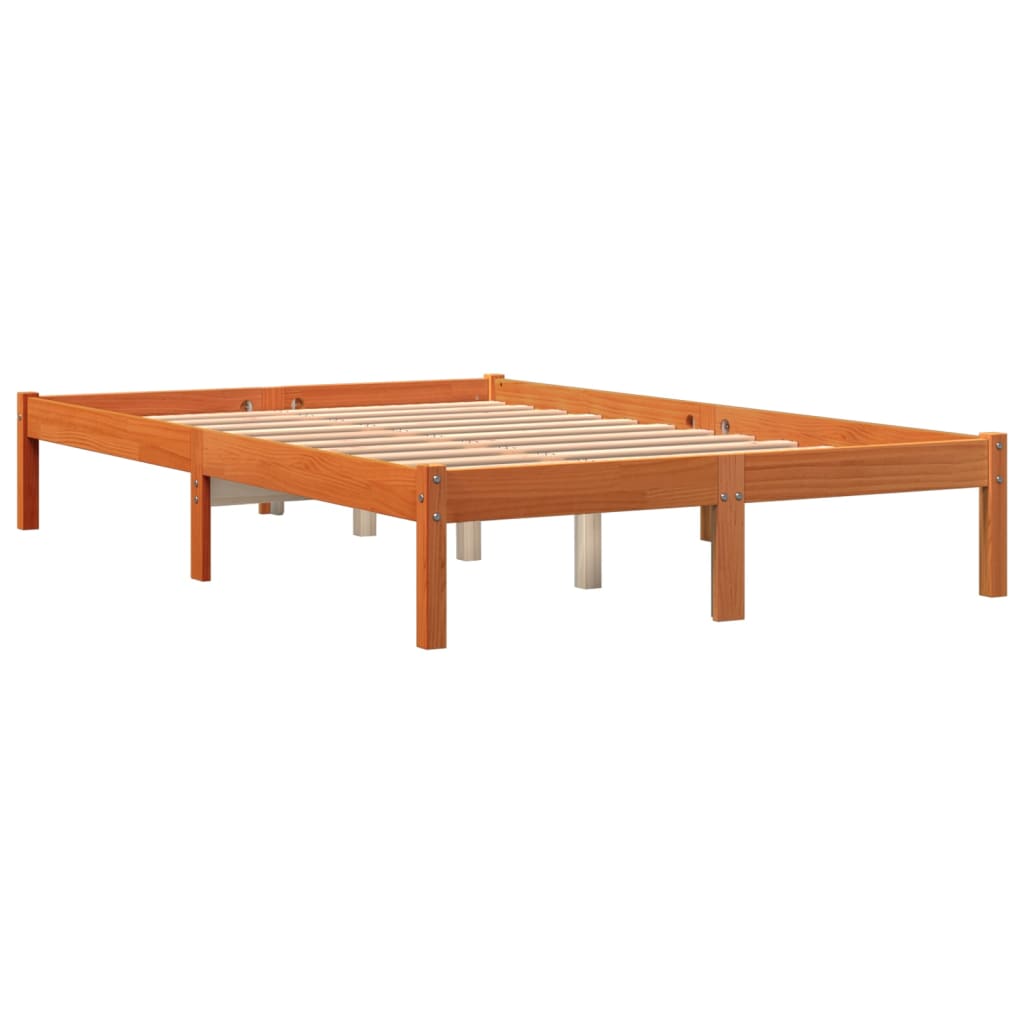 Bedframe zonder matras massief grenenhout wasbruin 140x200 cm is nu te koop bij PeponiXL, paradijselijk wonen!