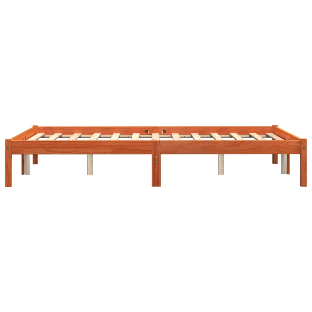Bedframe zonder matras massief grenenhout wasbruin 140x200 cm is nu te koop bij PeponiXL, paradijselijk wonen!
