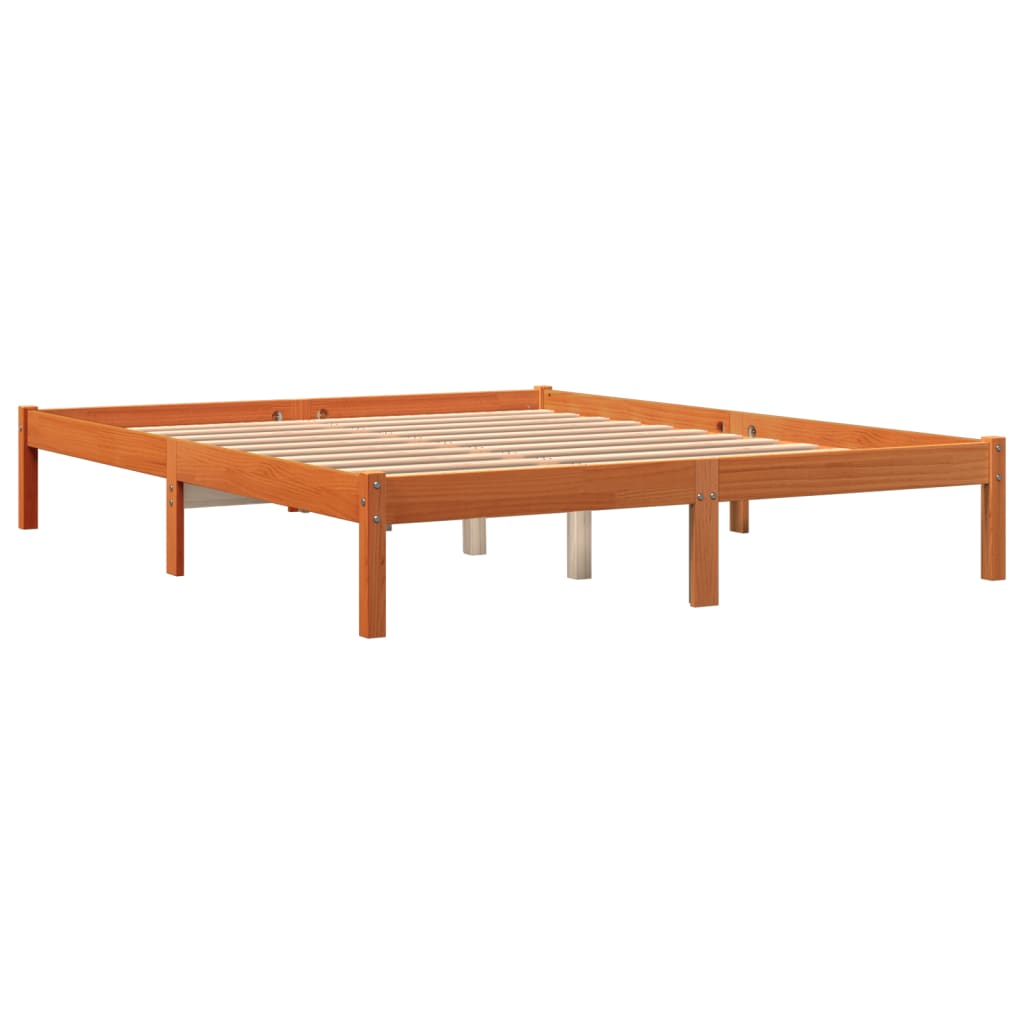 Bedframe zonder matras massief grenenhout wasbruin 150x200 cm is nu te koop bij PeponiXL, paradijselijk wonen!
