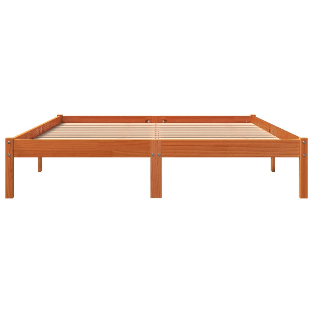 Bedframe zonder matras massief grenenhout wasbruin 150x200 cm is nu te koop bij PeponiXL, paradijselijk wonen!