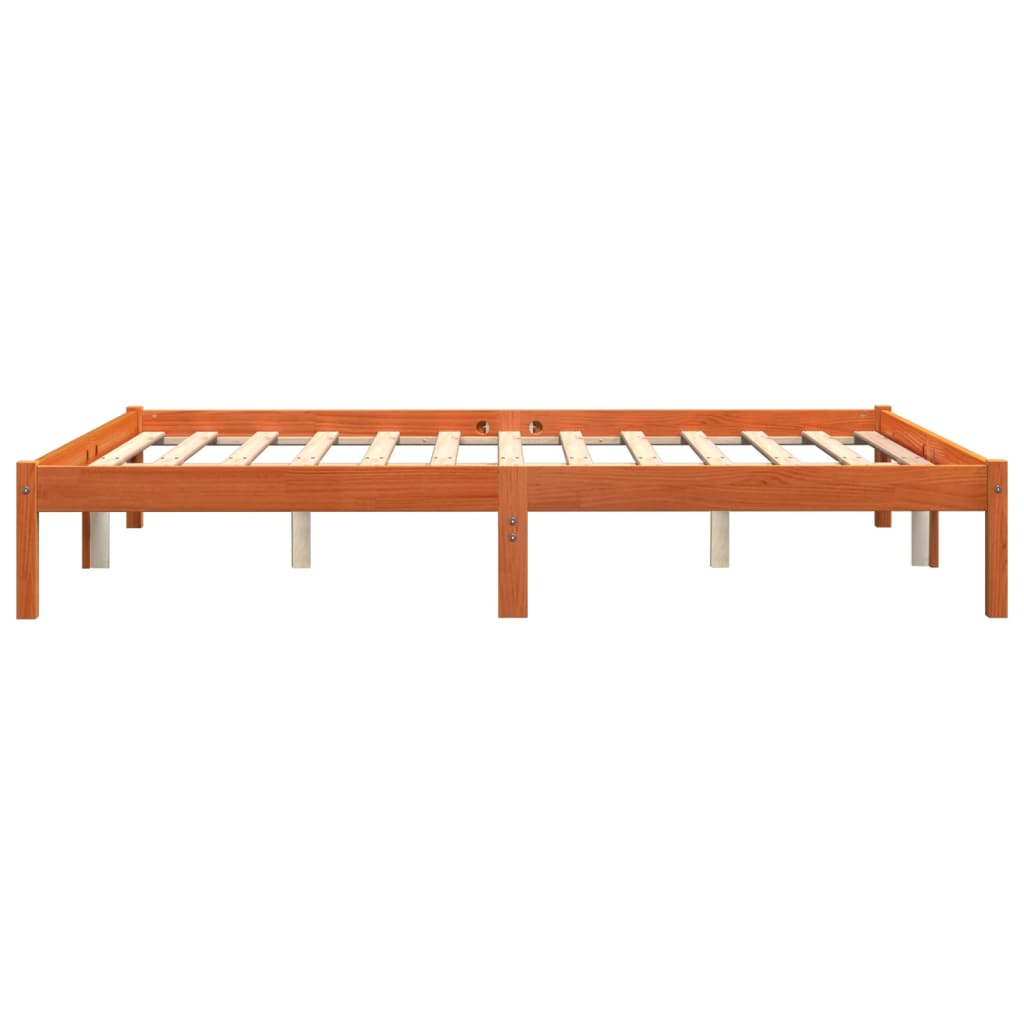 Bedframe zonder matras massief grenenhout wasbruin 150x200 cm is nu te koop bij PeponiXL, paradijselijk wonen!