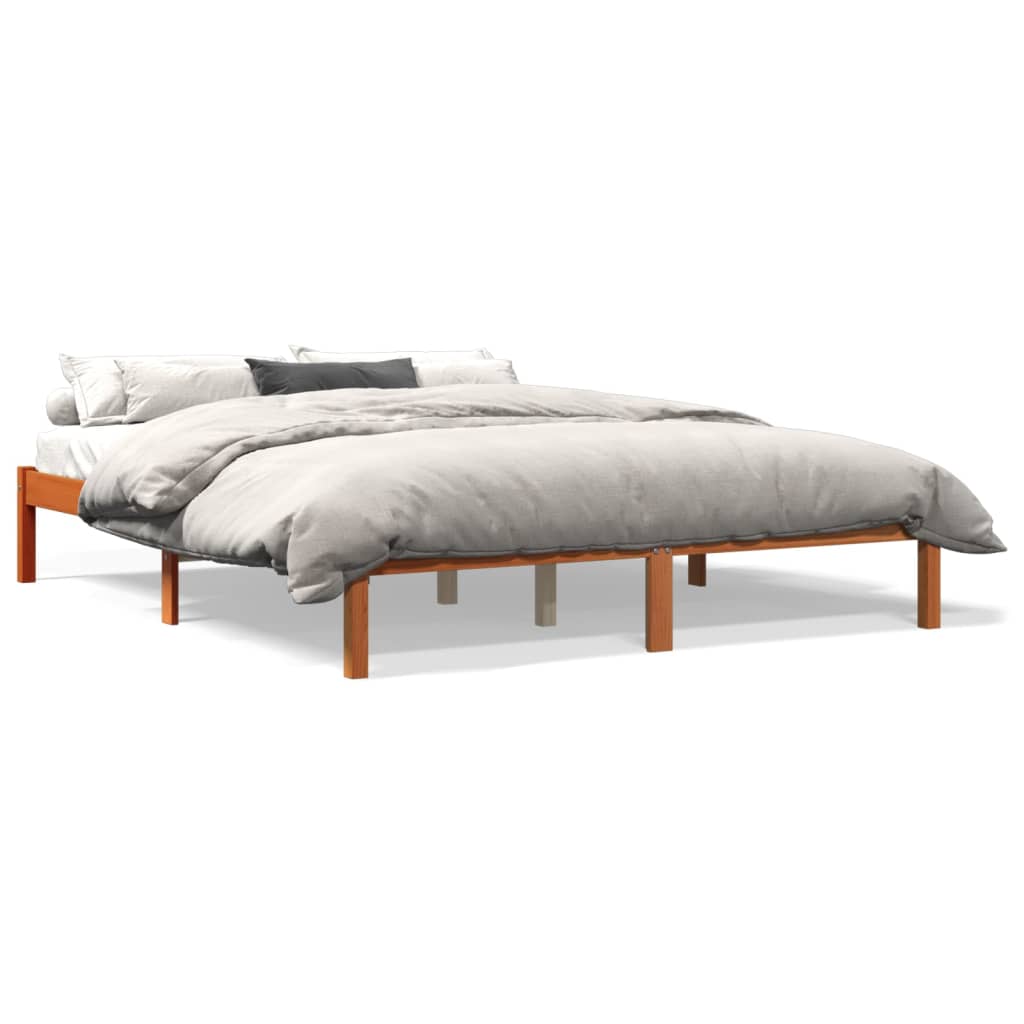Bedframe zonder matras massief grenenhout wasbruin 150x200 cm is nu te koop bij PeponiXL, paradijselijk wonen!