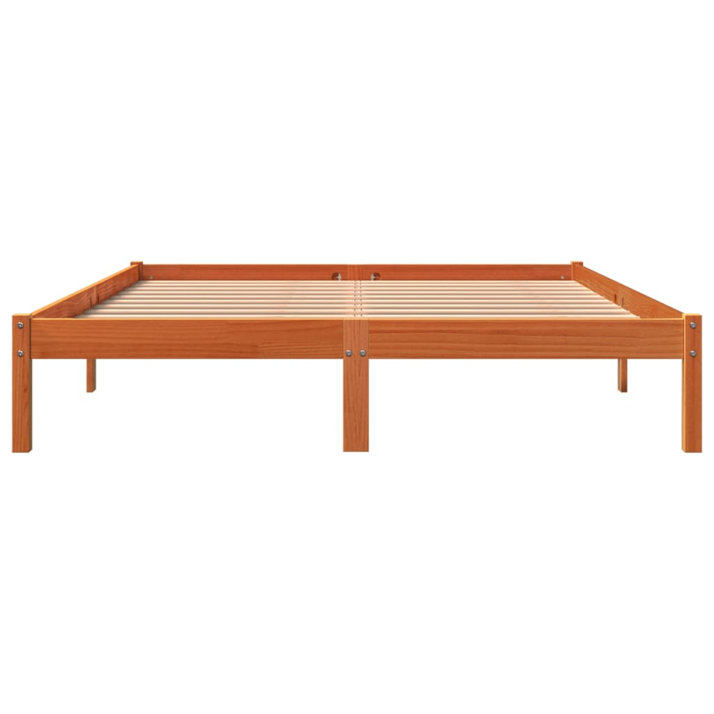Bedframe zonder matras massief grenenhout wasbruin 160x200 cm is nu te koop bij PeponiXL, paradijselijk wonen!
