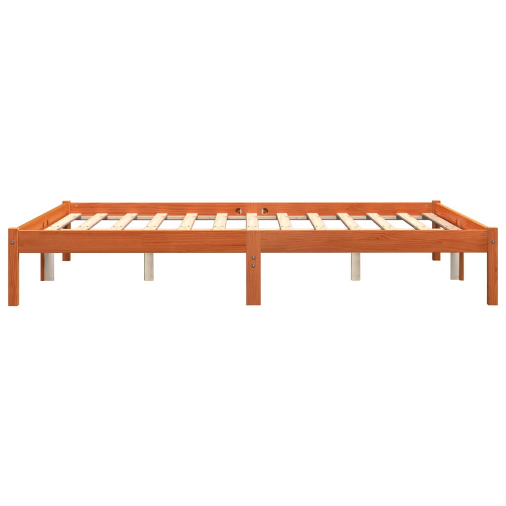 Bedframe zonder matras massief grenenhout wasbruin 160x200 cm is nu te koop bij PeponiXL, paradijselijk wonen!