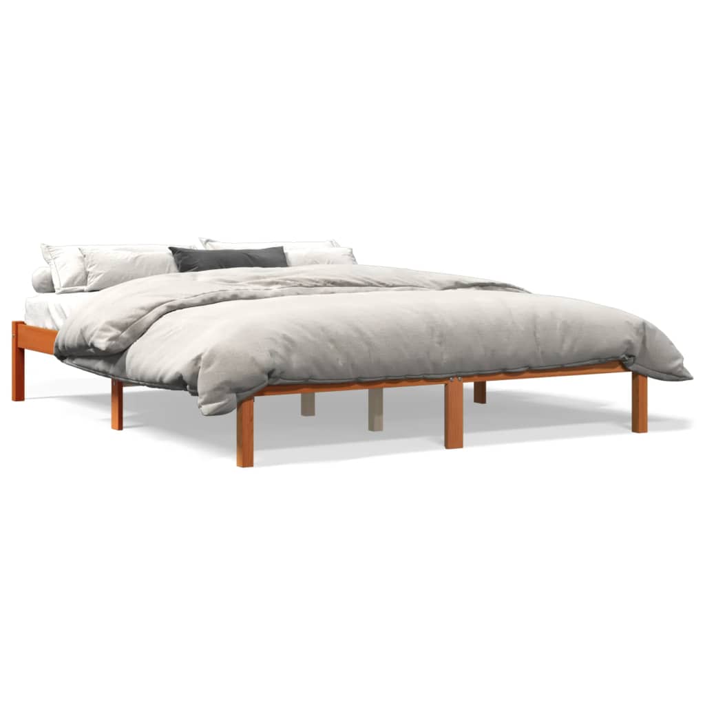 Bedframe zonder matras massief grenenhout wasbruin 160x200 cm is nu te koop bij PeponiXL, paradijselijk wonen!
