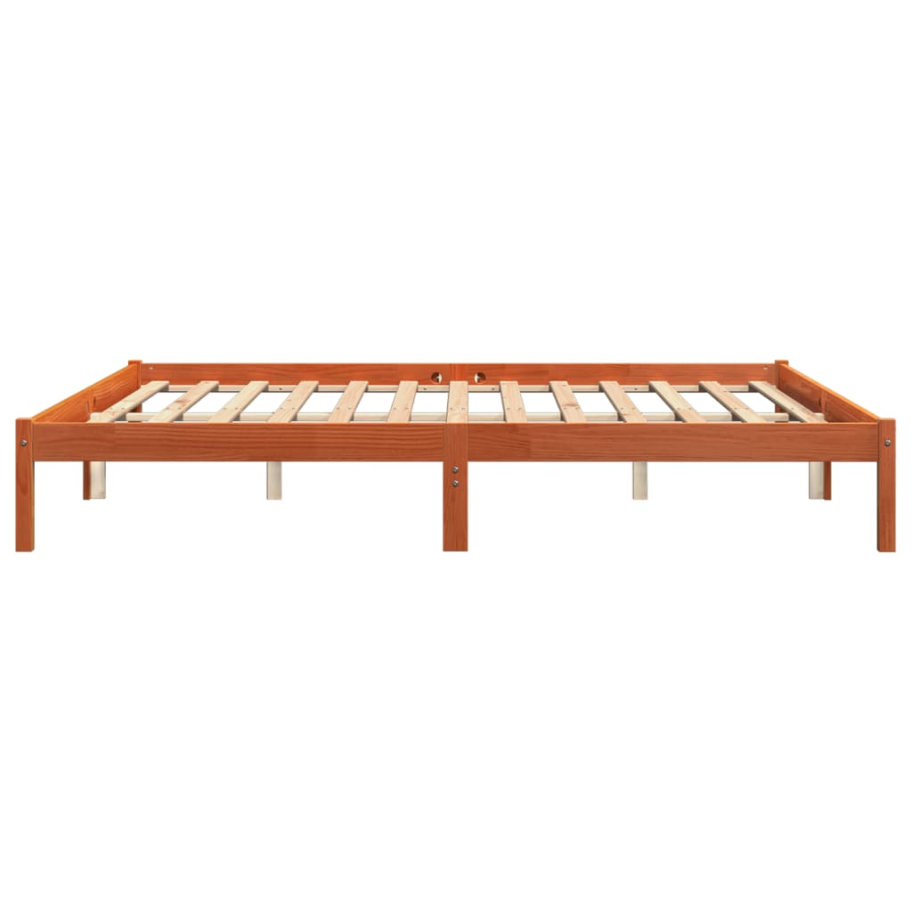 Bedframe zonder matras massief grenenhout wasbruin 180x200 cm