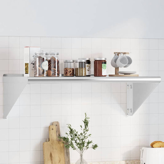 Wandschap 100x45x31 cm roestvrijstaal zilverkleurig is nu te koop bij PeponiXL, paradijselijk wonen!