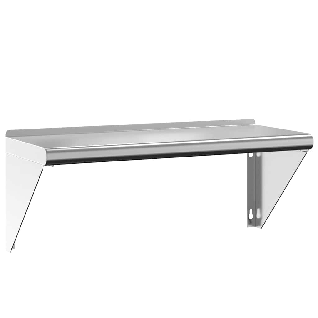 Wandschap 75x30x31 cm roestvrijstaal zilverkleurig is nu te koop bij PeponiXL, paradijselijk wonen!