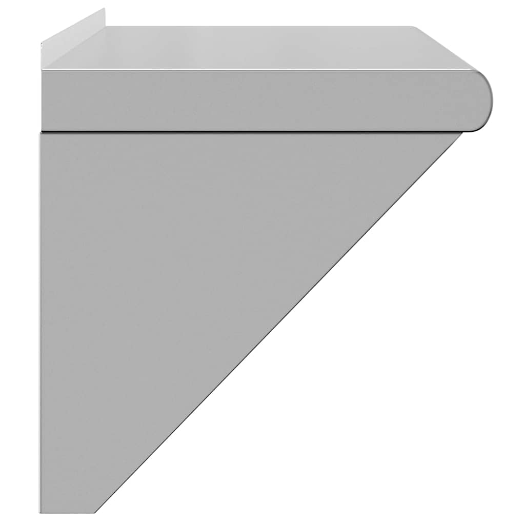 Wandschap 75x30x31 cm roestvrijstaal zilverkleurig is nu te koop bij PeponiXL, paradijselijk wonen!
