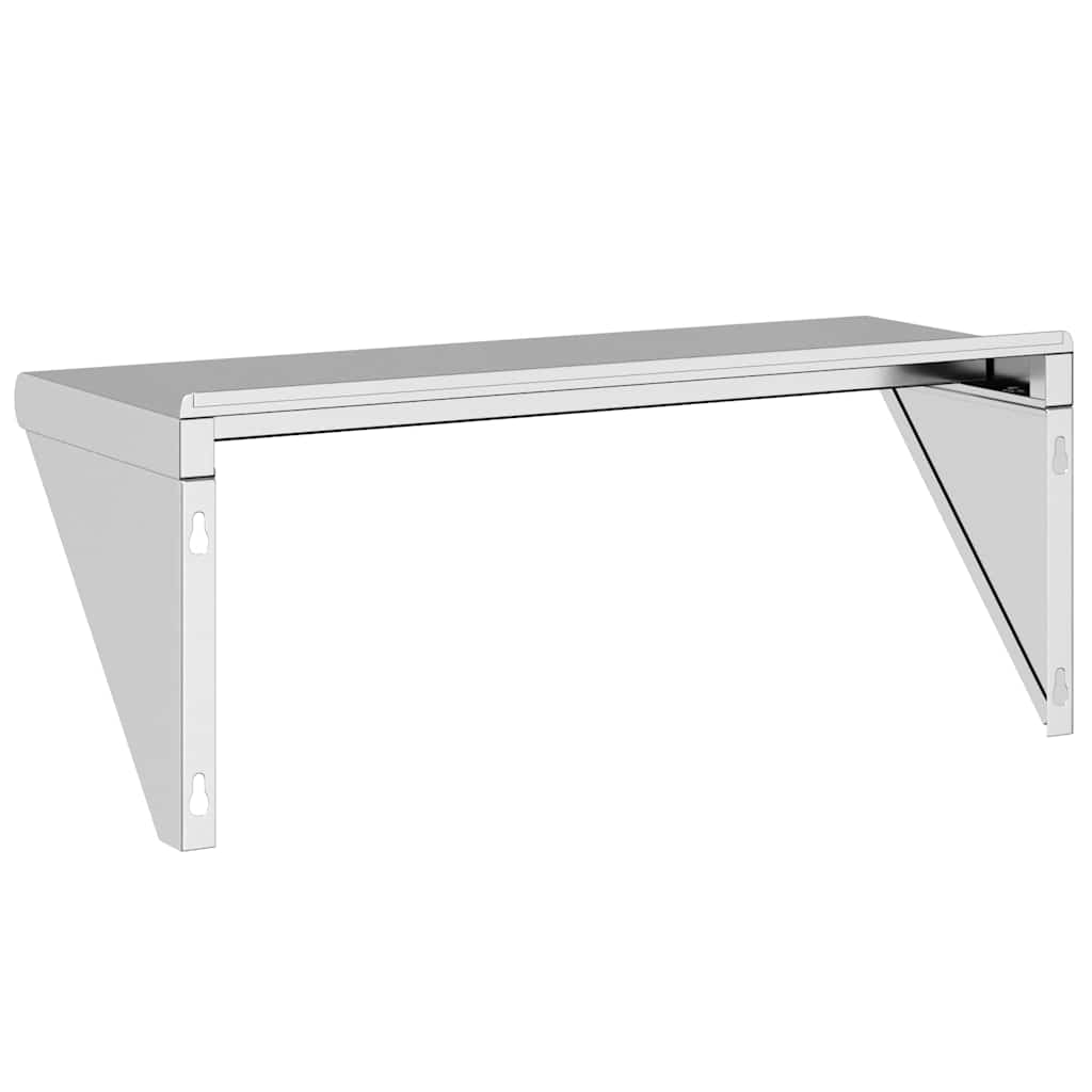 Wandschap 75x30x31 cm roestvrijstaal zilverkleurig is nu te koop bij PeponiXL, paradijselijk wonen!