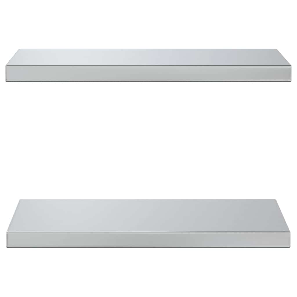 Wandschappen 2 st 50x23,5x3 cm roestvrijstaal zilverkleurig is nu te koop bij PeponiXL, paradijselijk wonen!