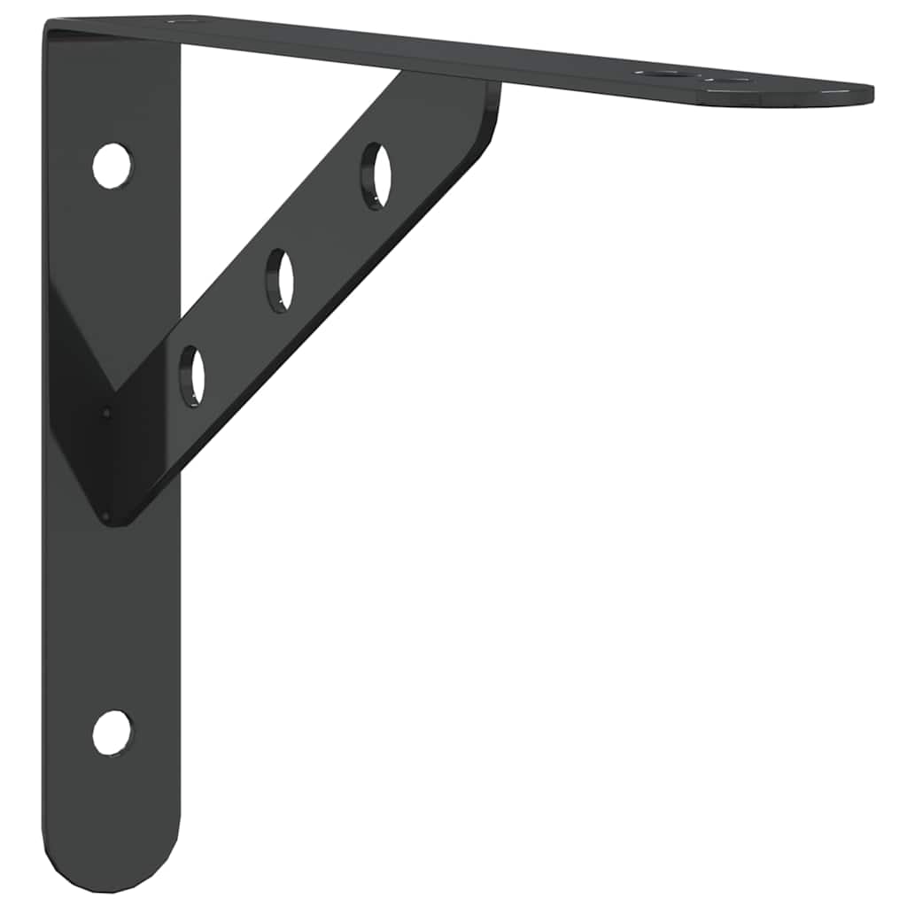 Plankdragers 4 st 23,5x2,5x15,5 cm roestvrijstaal zwart is nu te koop bij PeponiXL, paradijselijk wonen!