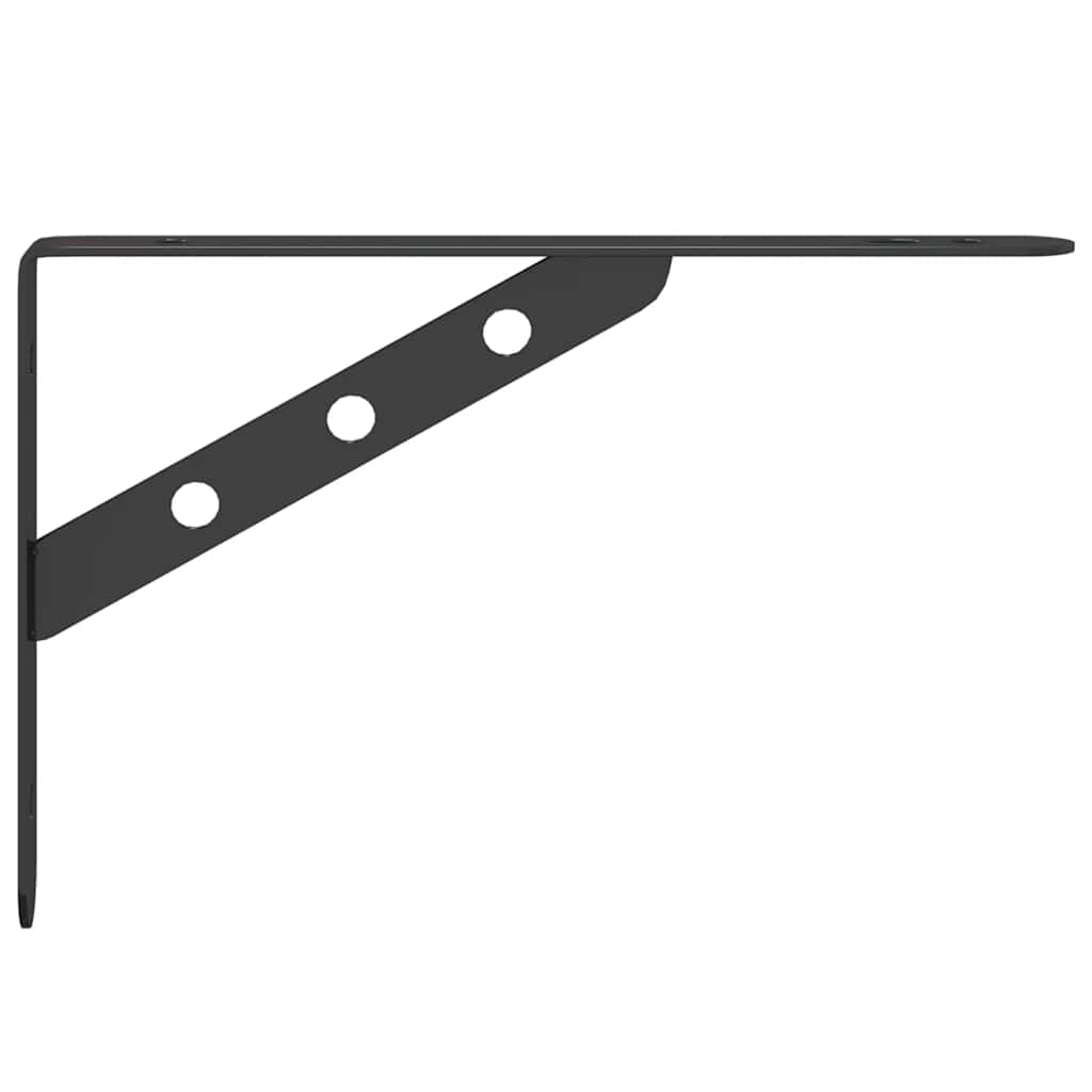 Plankdragers 4 st 23,5x2,5x15,5 cm roestvrijstaal zwart is nu te koop bij PeponiXL, paradijselijk wonen!