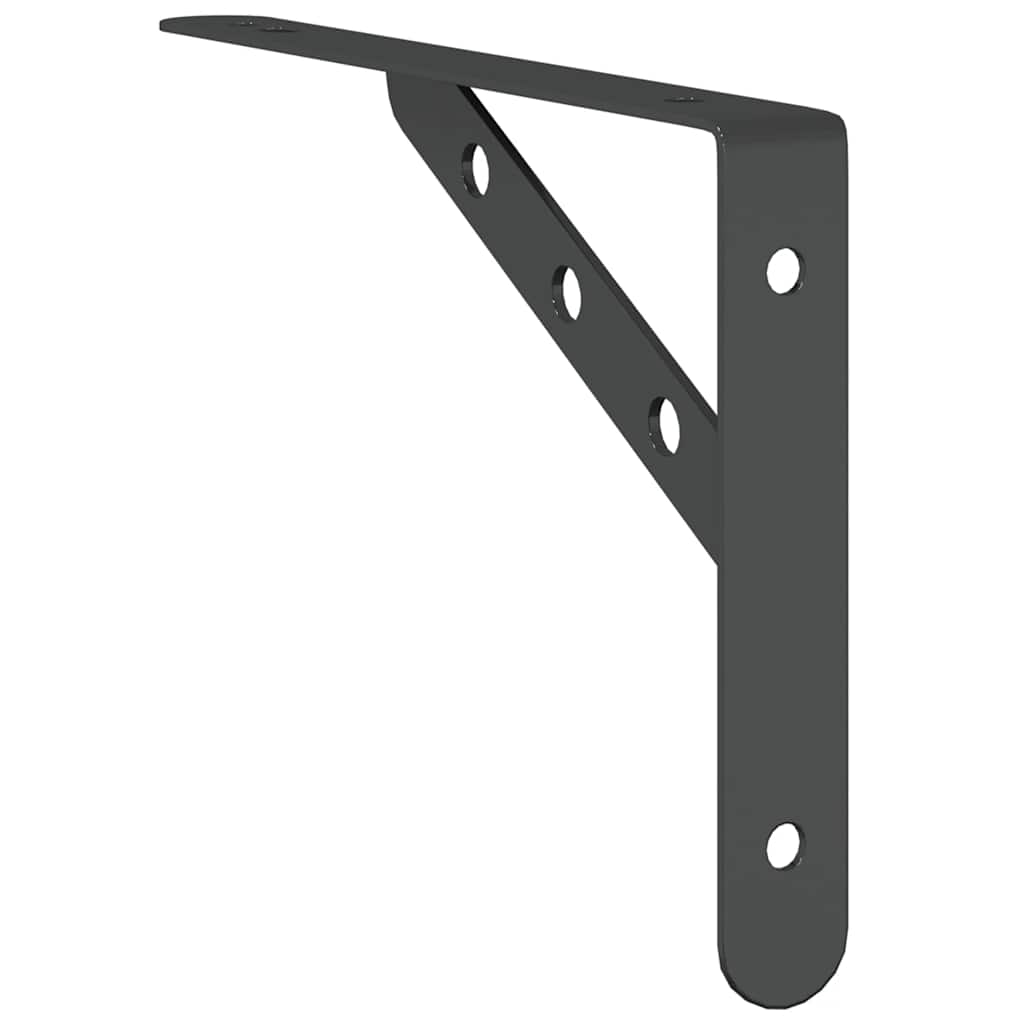 Plankdragers 4 st 23,5x2,5x15,5 cm roestvrijstaal zwart is nu te koop bij PeponiXL, paradijselijk wonen!