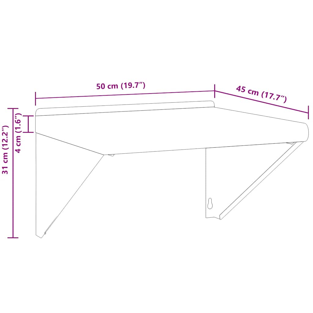 Plankdragers 4 st 23,5x2,5x15,5 cm roestvrijstaal zwart is nu te koop bij PeponiXL, paradijselijk wonen!