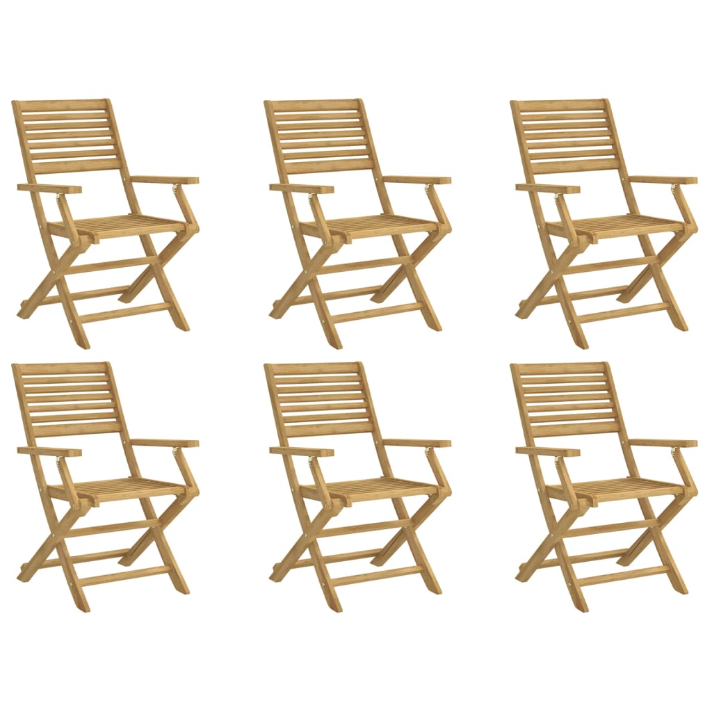 Tuinstoelen 6 st inklapbaar 54,5x61,5x86,5 cm acaciahout is nu te koop bij PeponiXL, paradijselijk wonen!