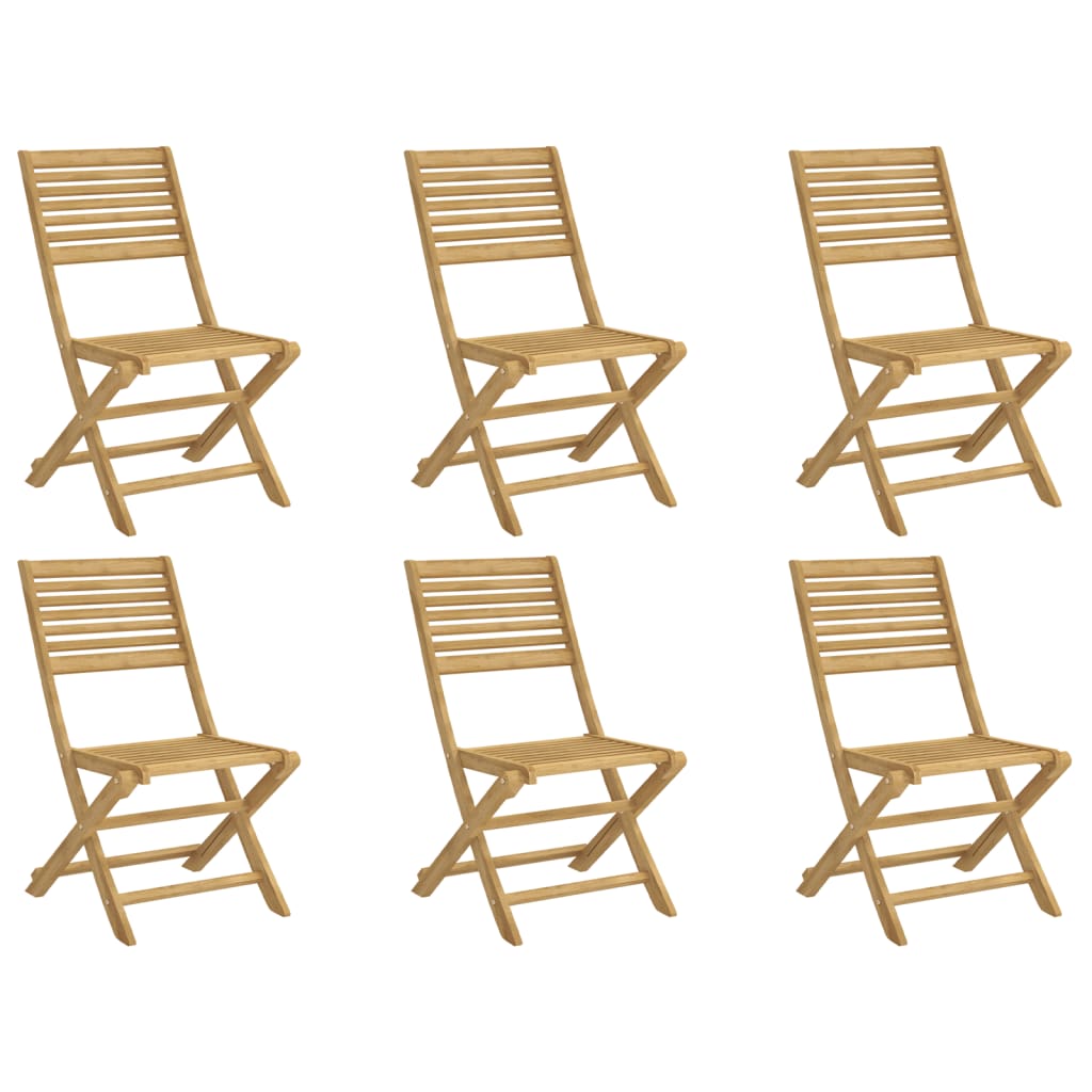 Tuinstoelen 6 st inklapbaar 48,5x61,5x87 cm massief acaciahout is nu te koop bij PeponiXL, paradijselijk wonen!