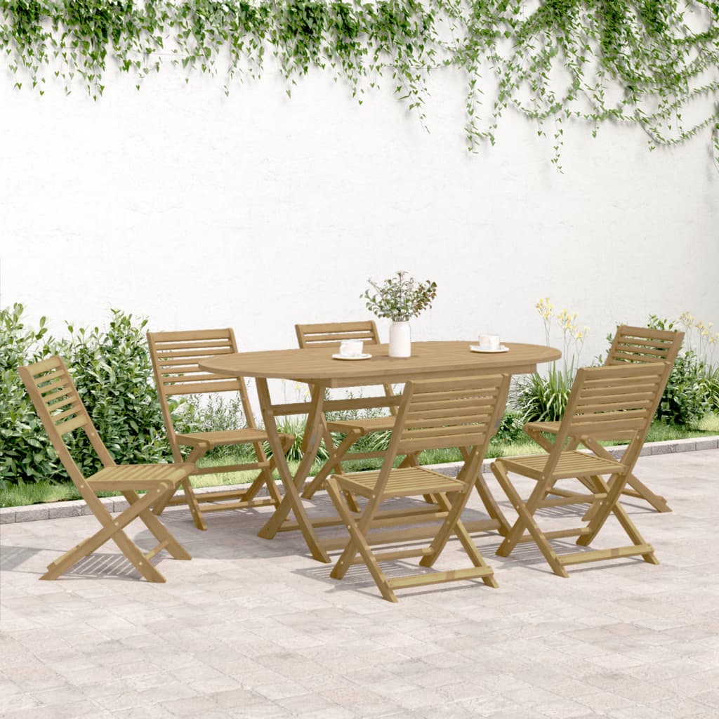 Tuinstoelen 6 st inklapbaar 48,5x61,5x87 cm massief acaciahout is nu te koop bij PeponiXL, paradijselijk wonen!