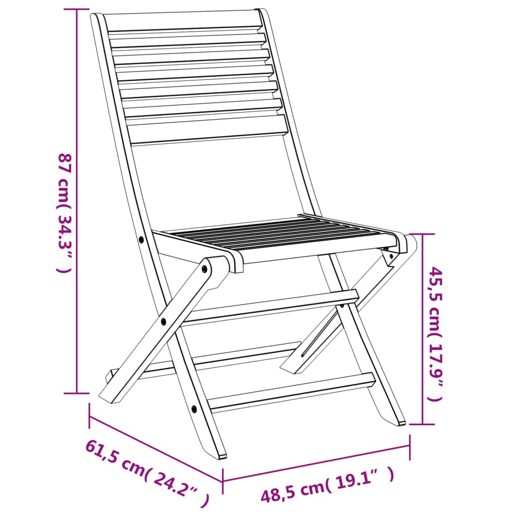 Tuinstoelen 8 st inklapbaar 48,5x61,5x87 cm massief acaciahout is nu te koop bij PeponiXL, paradijselijk wonen!