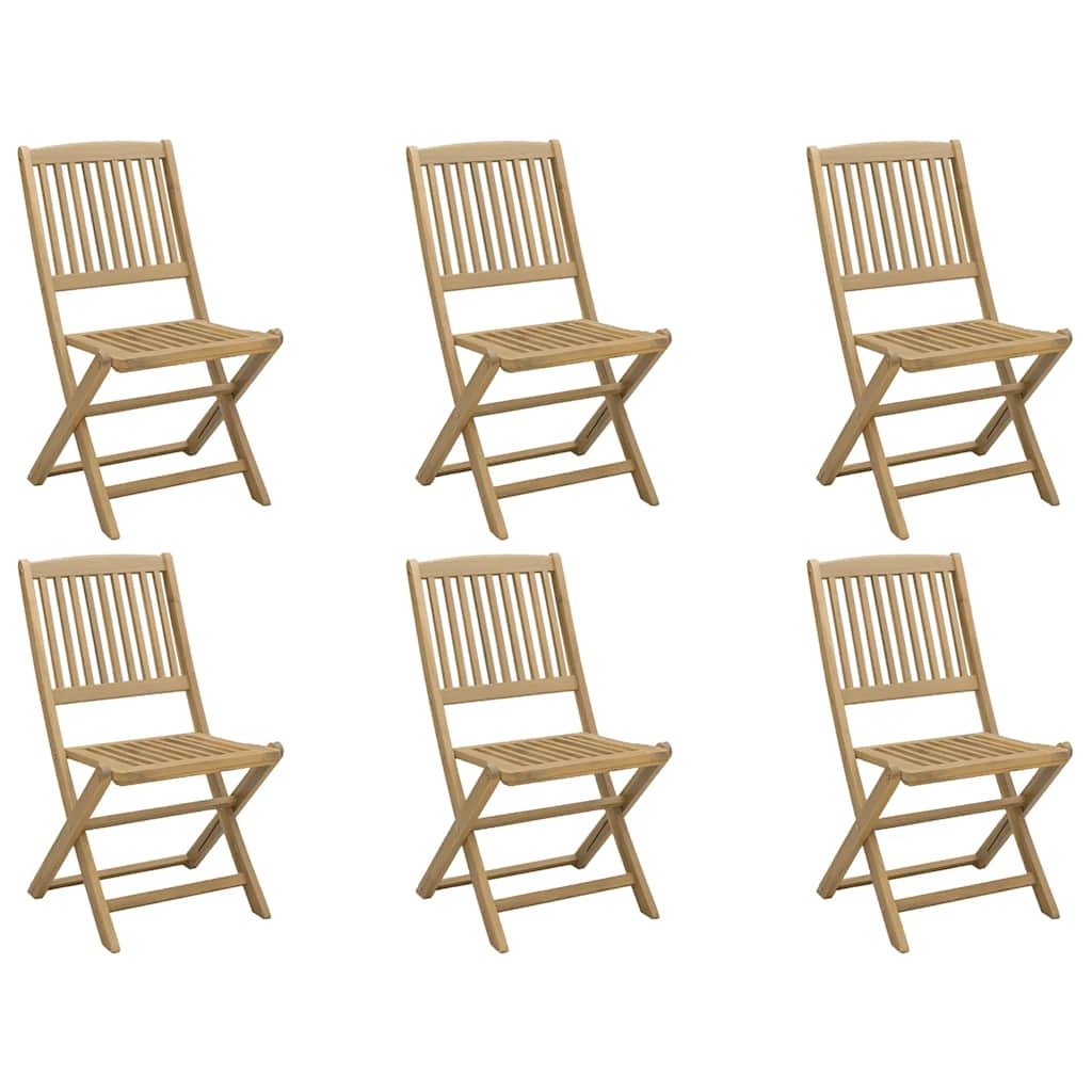 Tuinstoelen 6 st inklapbaar 44x50x88 cm massief acaciahout is nu te koop bij PeponiXL, paradijselijk wonen!