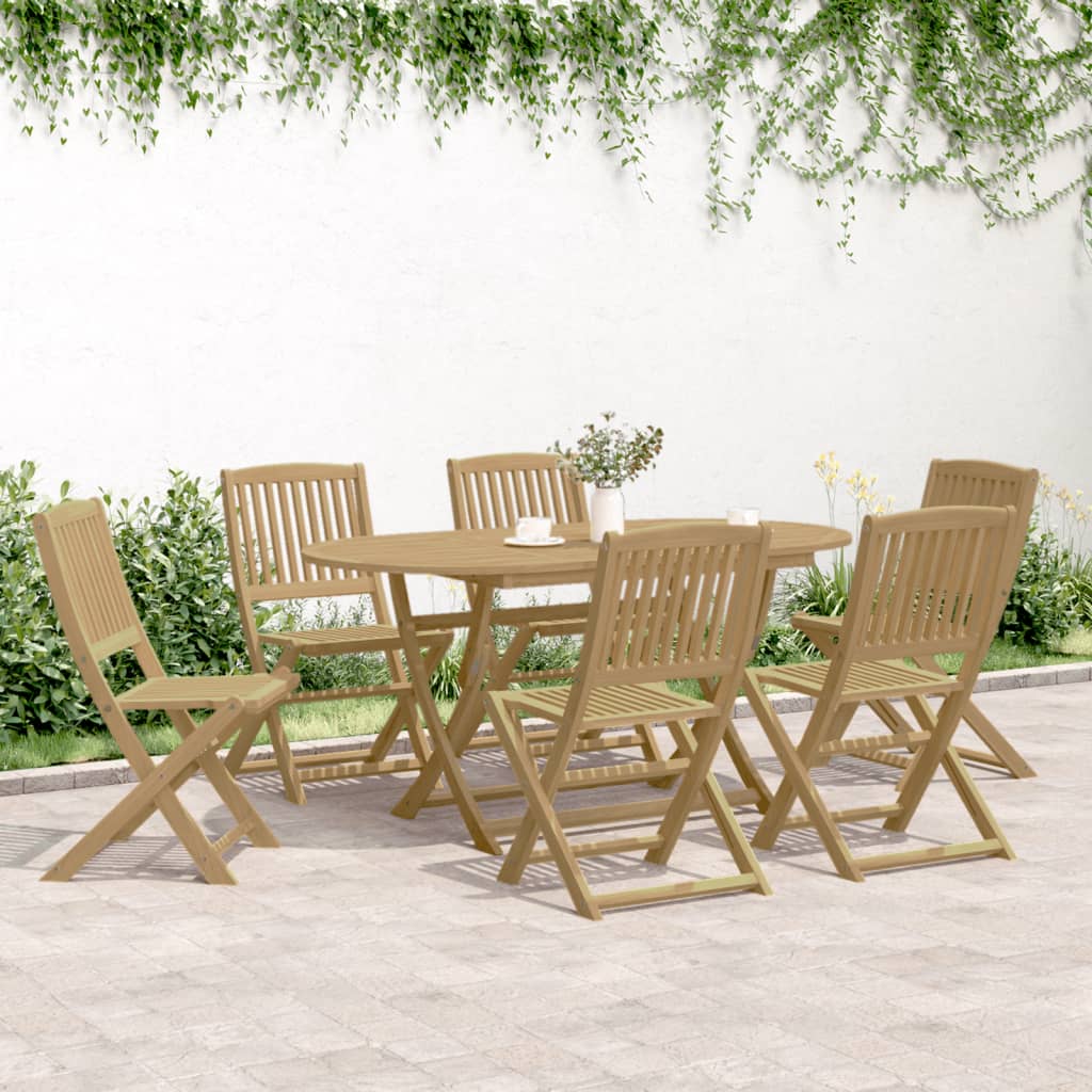 Tuinstoelen 6 st inklapbaar 48,5x57x90 cm massief acaciahout is nu te koop bij PeponiXL, paradijselijk wonen!