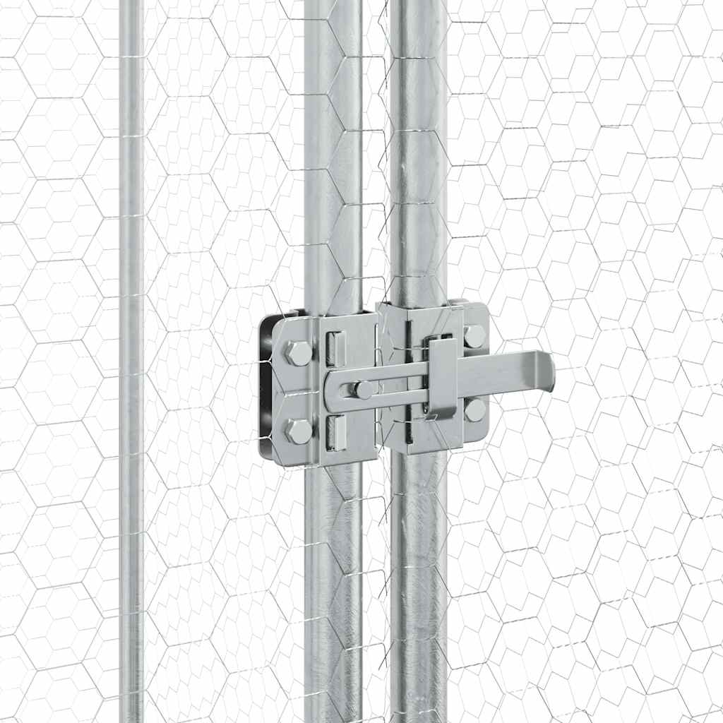Kippenhok 100x100x190 cm gegalvaniseerd staal zilverkleurig is nu te koop bij PeponiXL, paradijselijk wonen!