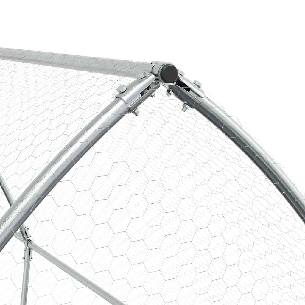 Kippenhok 400x105x182 cm gegalvaniseerd staal zilverkleurig is nu te koop bij PeponiXL, paradijselijk wonen!