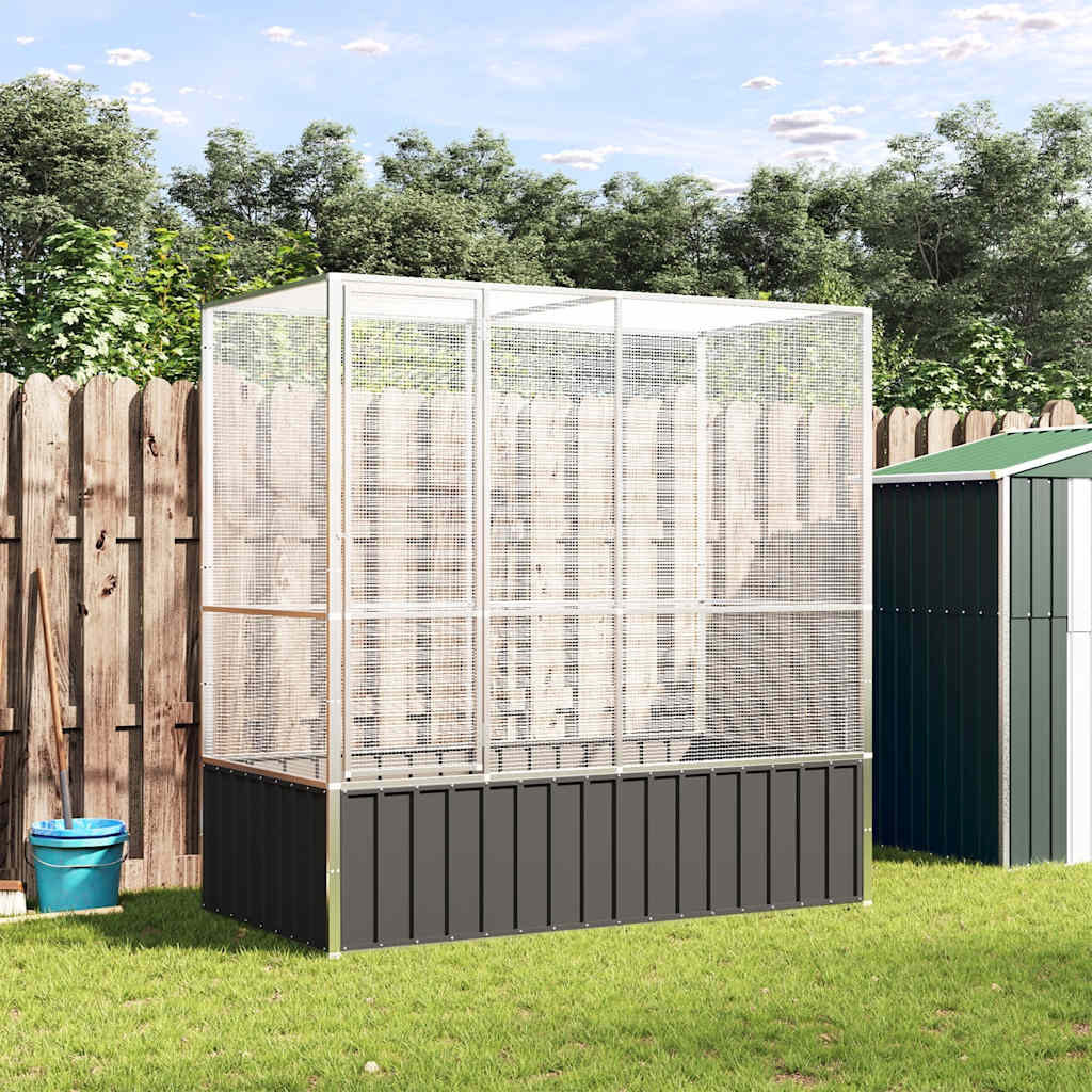 Volière 210,5x107x212 m staal zilverkleurig is nu te koop bij PeponiXL, paradijselijk wonen!