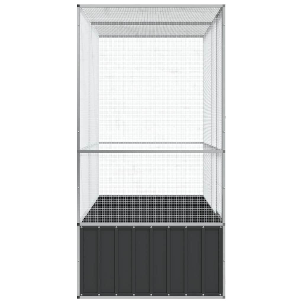 Volière 210,5x107x212 m staal zilverkleurig is nu te koop bij PeponiXL, paradijselijk wonen!