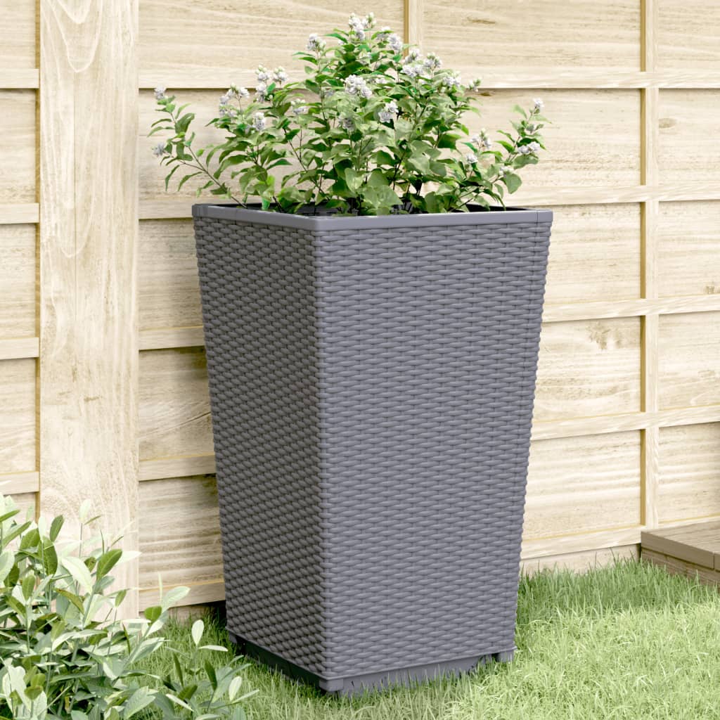 Plantenbakken 2 st 32,5x32,5x57 cm polypropeen blauwgrijs is nu te koop bij PeponiXL, paradijselijk wonen!