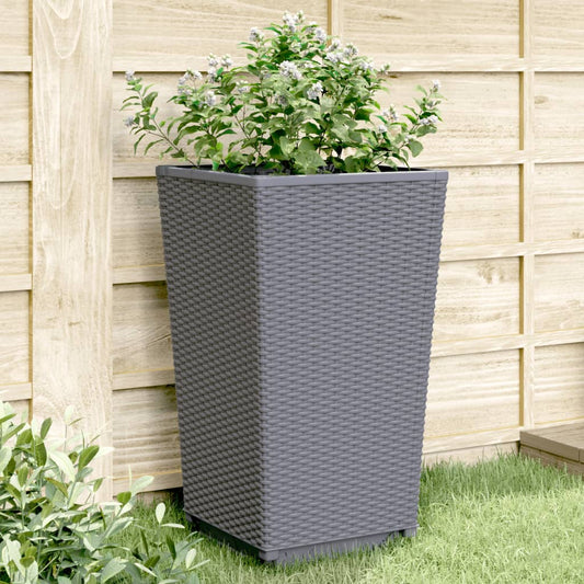 Plantenbakken 2 st 32,5x32,5x57 cm polypropeen blauwgrijs is nu te koop bij PeponiXL, paradijselijk wonen!