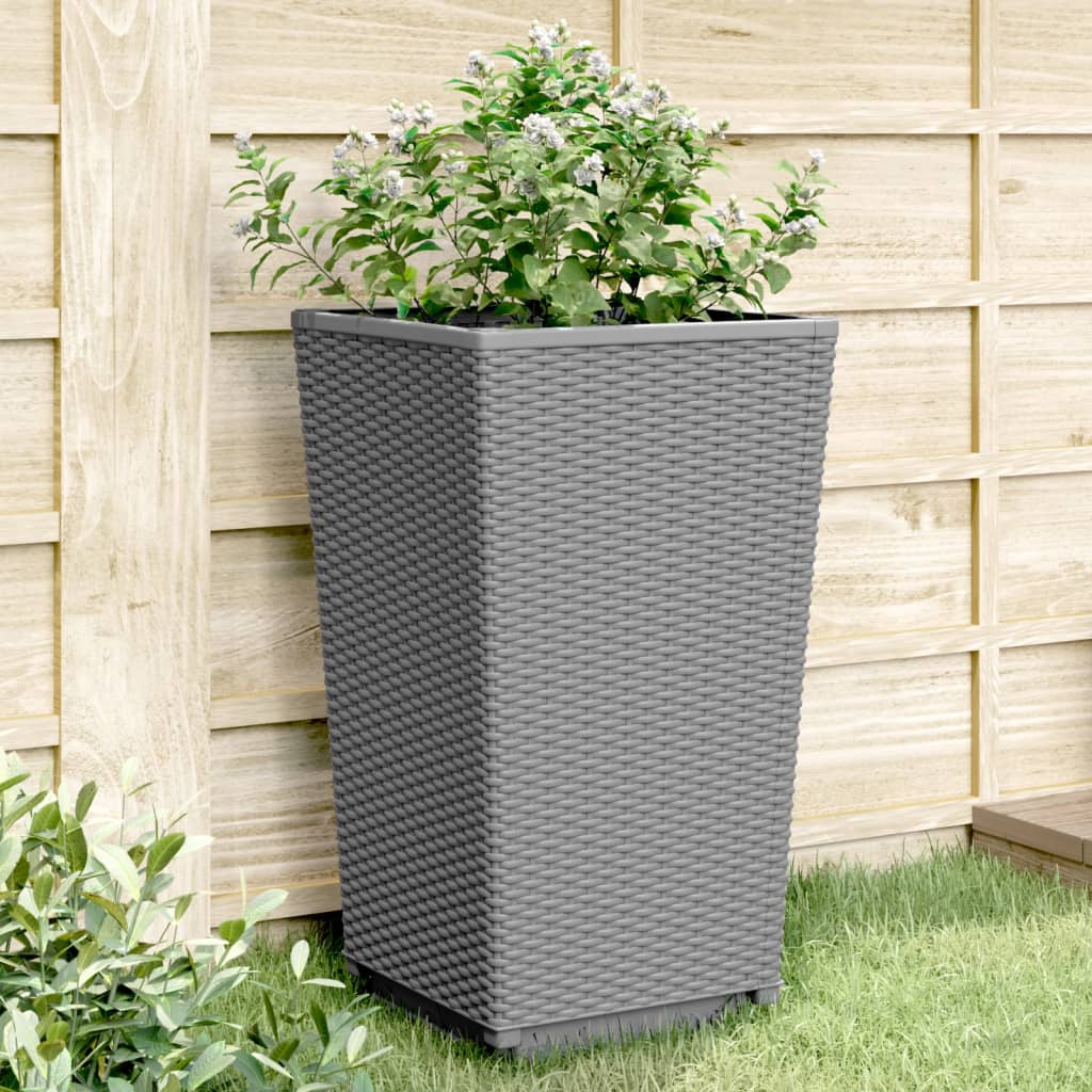 Plantenbakken 2 st 32,5x32,5x57 cm polypropeen lichtgrijs is nu te koop bij PeponiXL, paradijselijk wonen!