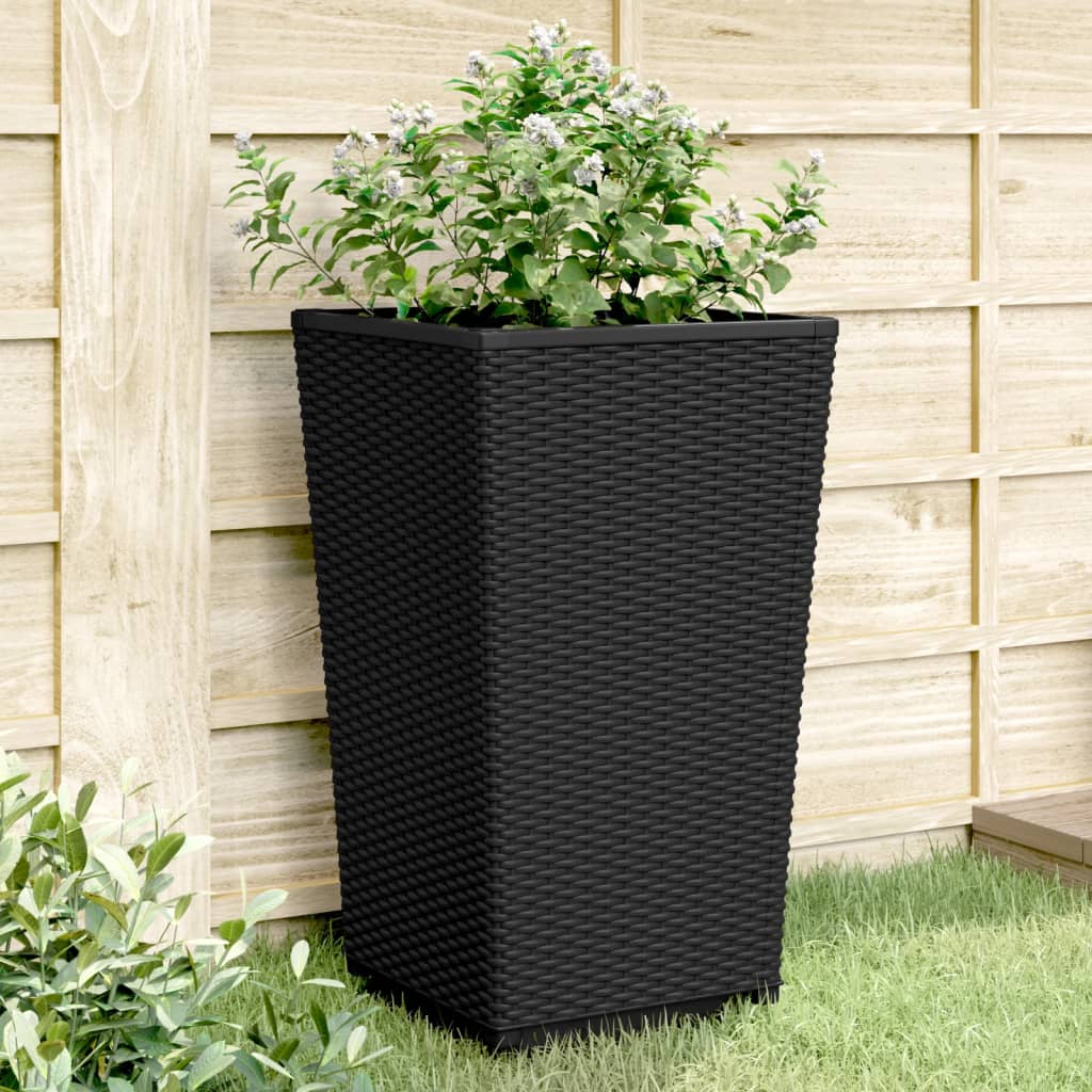 Plantenbakken 2 st 32,5x32,5x57 cm polypropeen zwart is nu te koop bij PeponiXL, paradijselijk wonen!