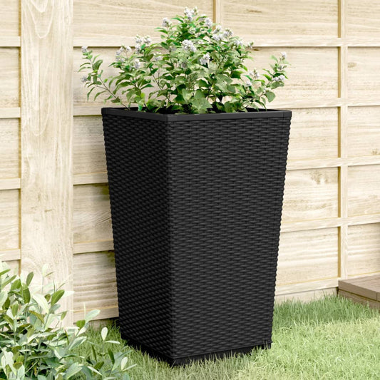 Plantenbakken 2 st 32,5x32,5x57 cm polypropeen zwart is nu te koop bij PeponiXL, paradijselijk wonen!