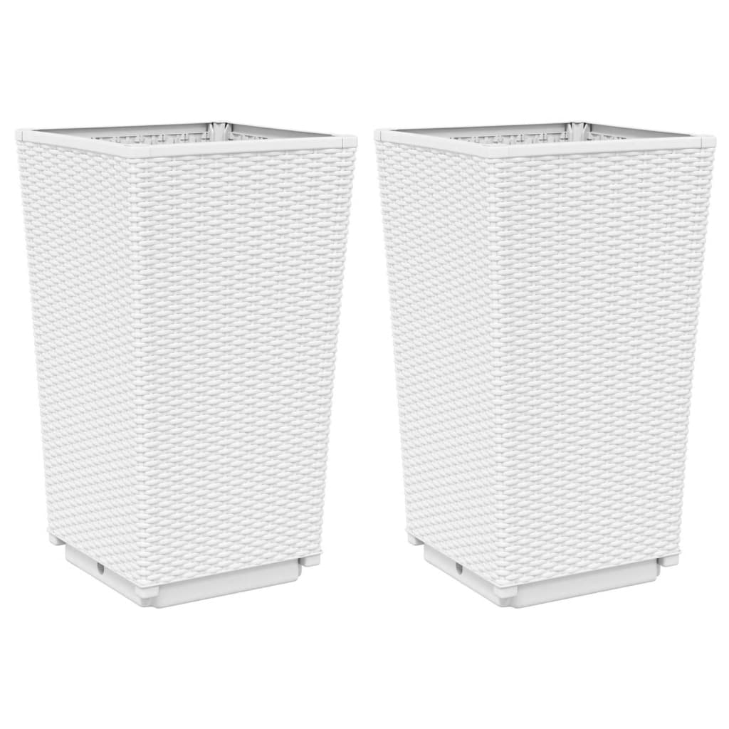Plantenbakken 2 st 32,5x32,5x57 cm polypropeen wit is nu te koop bij PeponiXL, paradijselijk wonen!